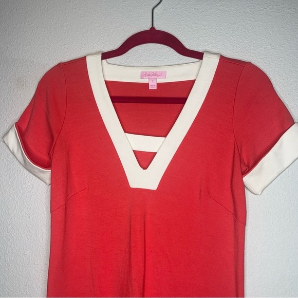 Lilly Pulitzer Orange White Mini Mod Shift Dress 1960's Garden Party 0 Vintage - Picture 5 of 11